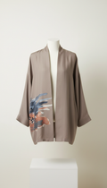 Veste soie mélangée taupe douce