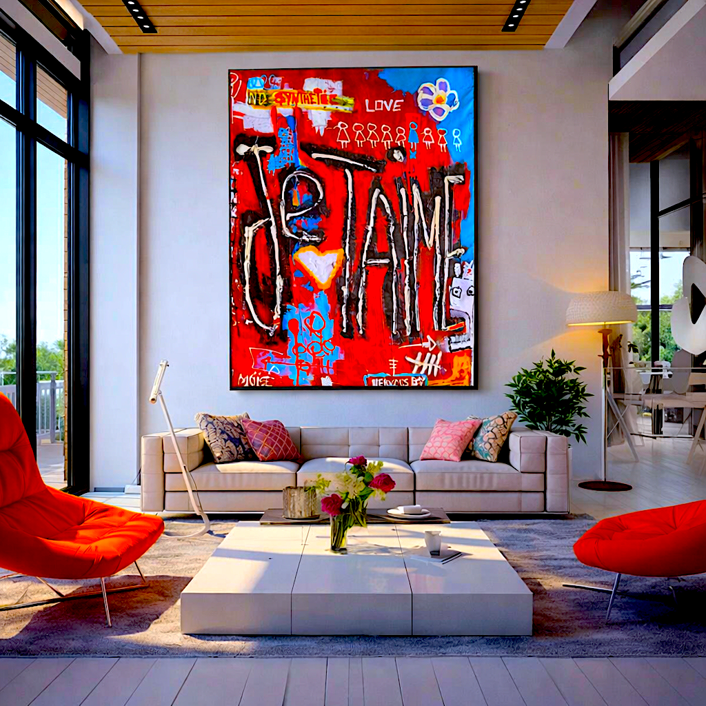 🎨 "JE T'AIME - NERVOUS BOY" - (91×122 cm)